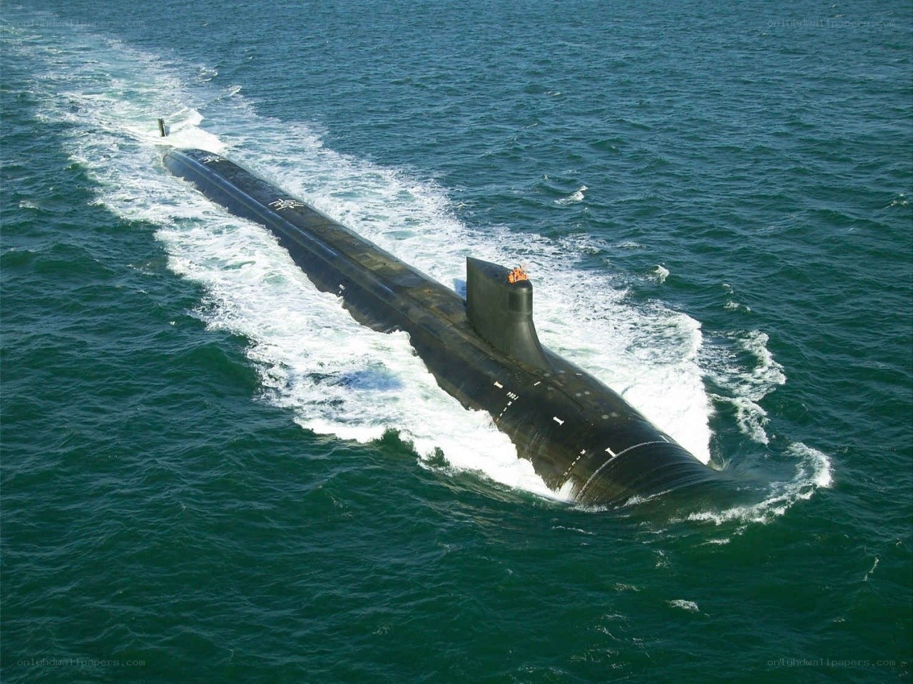 Submarine on the ocean surface
