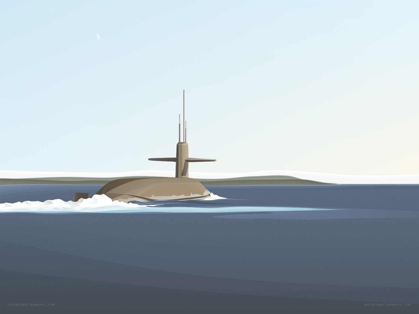 Submarine on the ocean surface