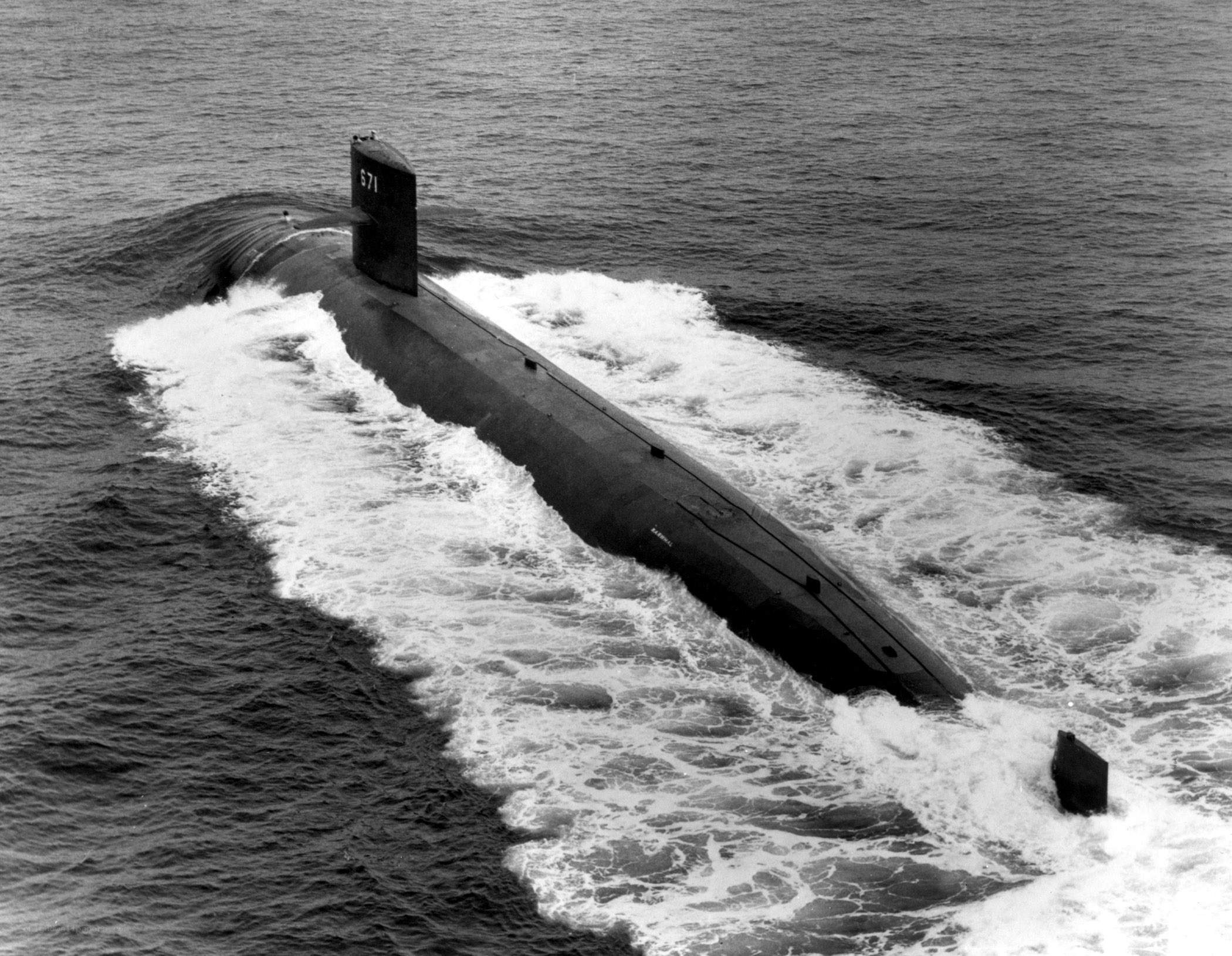 Submarine on the ocean surface