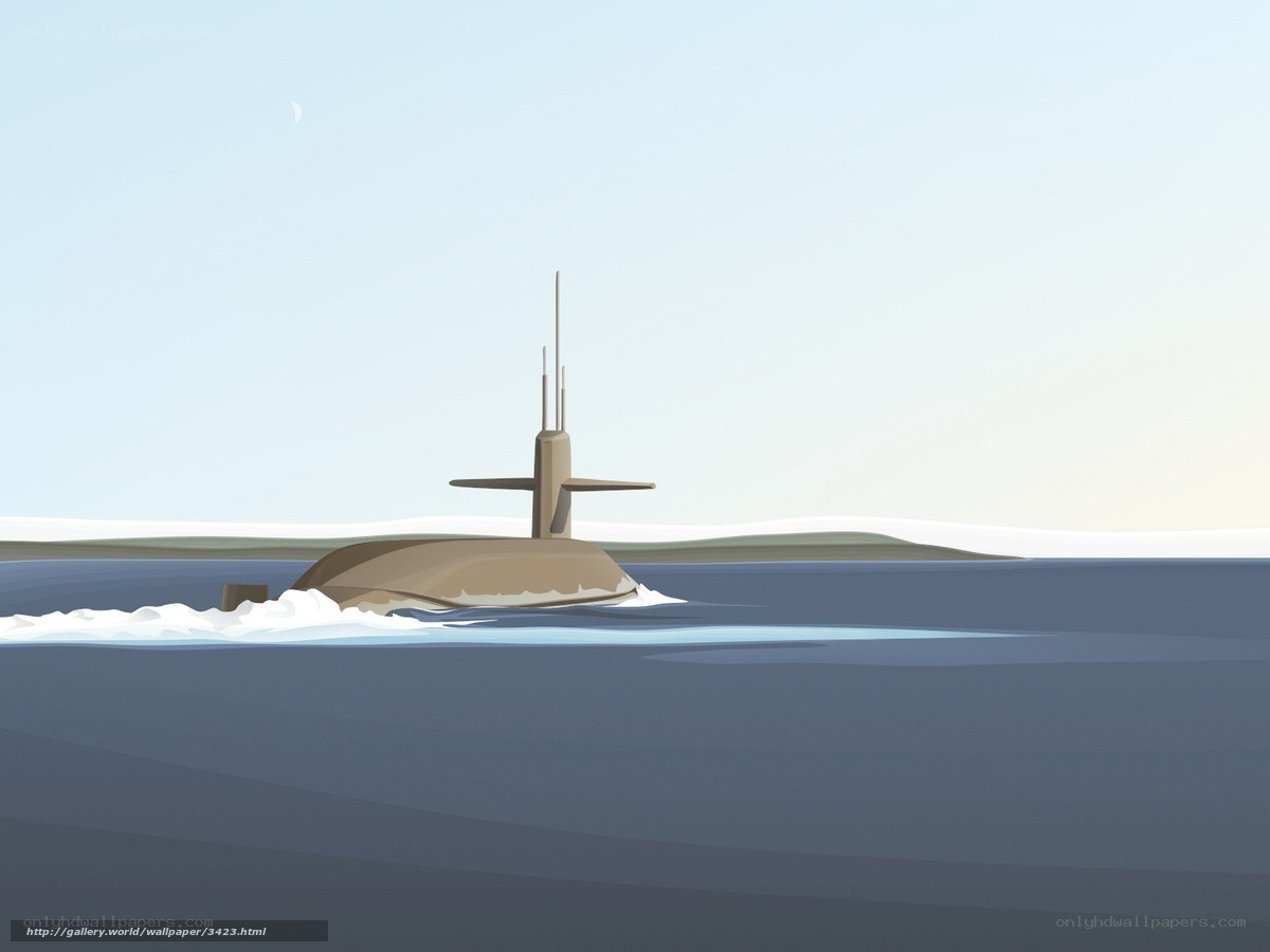 Submarine on the ocean surface