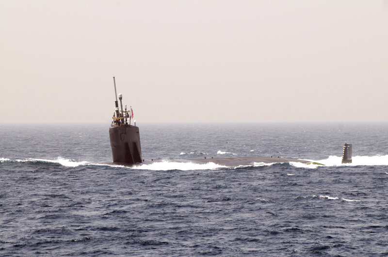 Submarine on the open sea