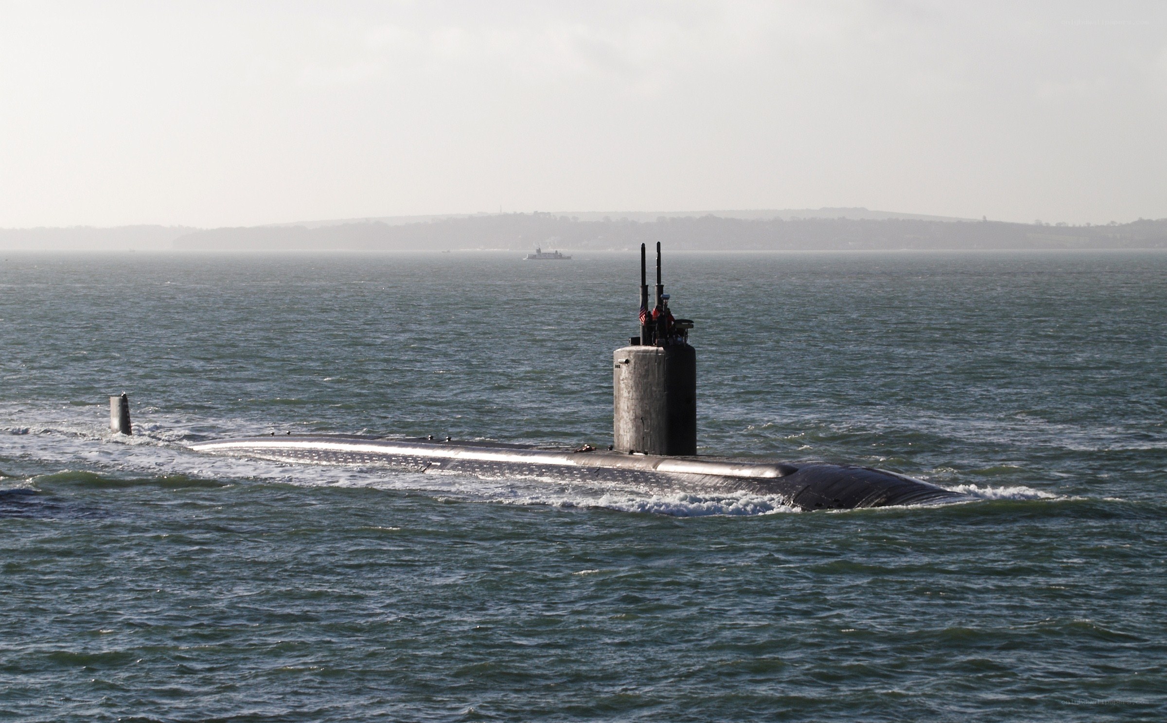Submarine on the surface