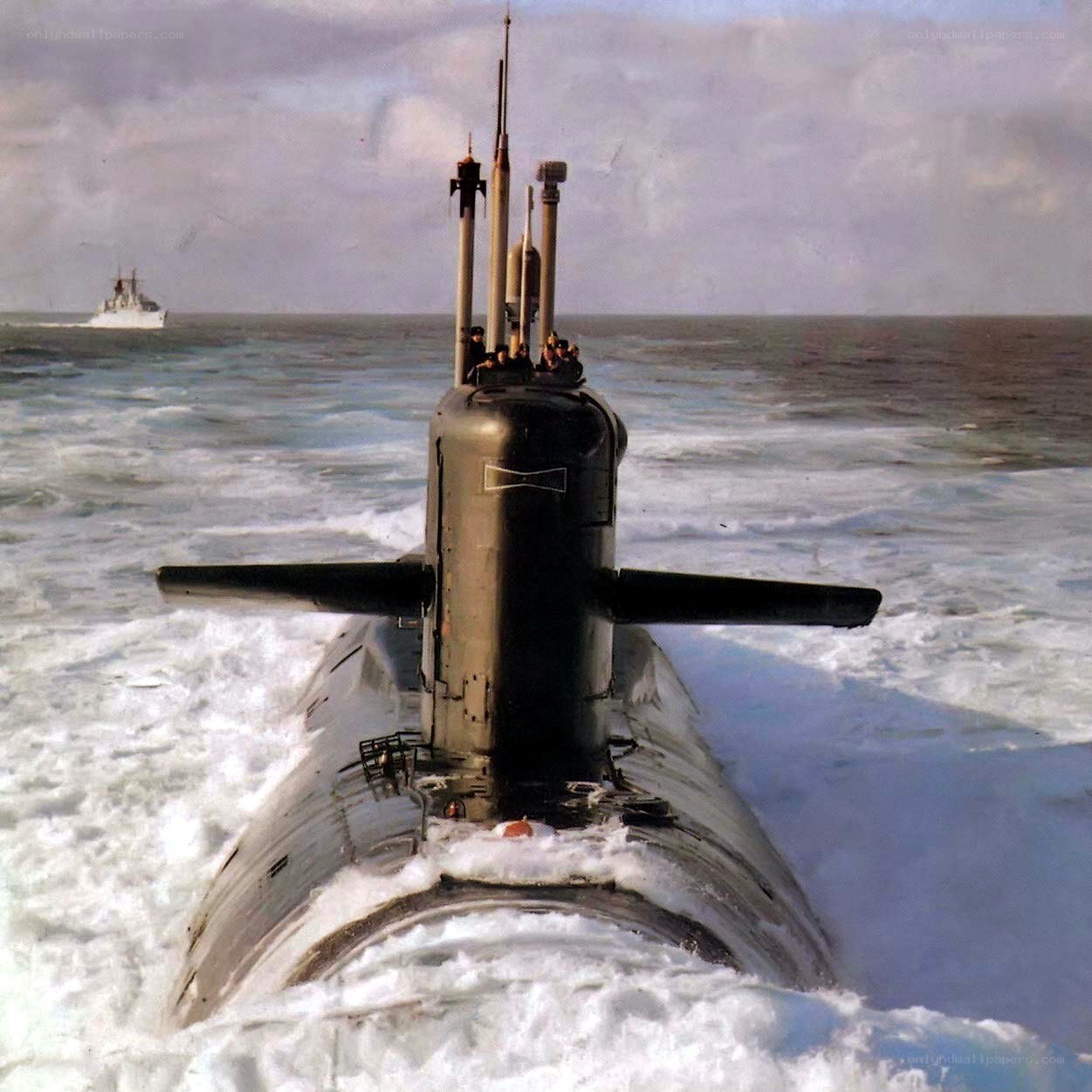Submarine on the surface