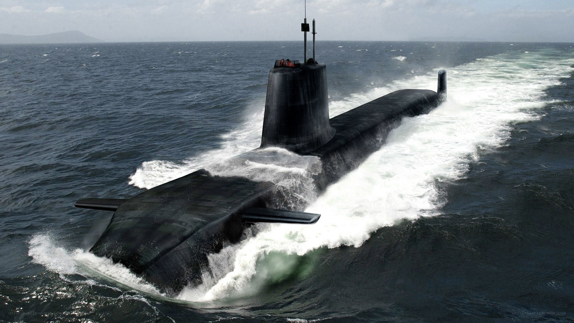 Submarine on the surface