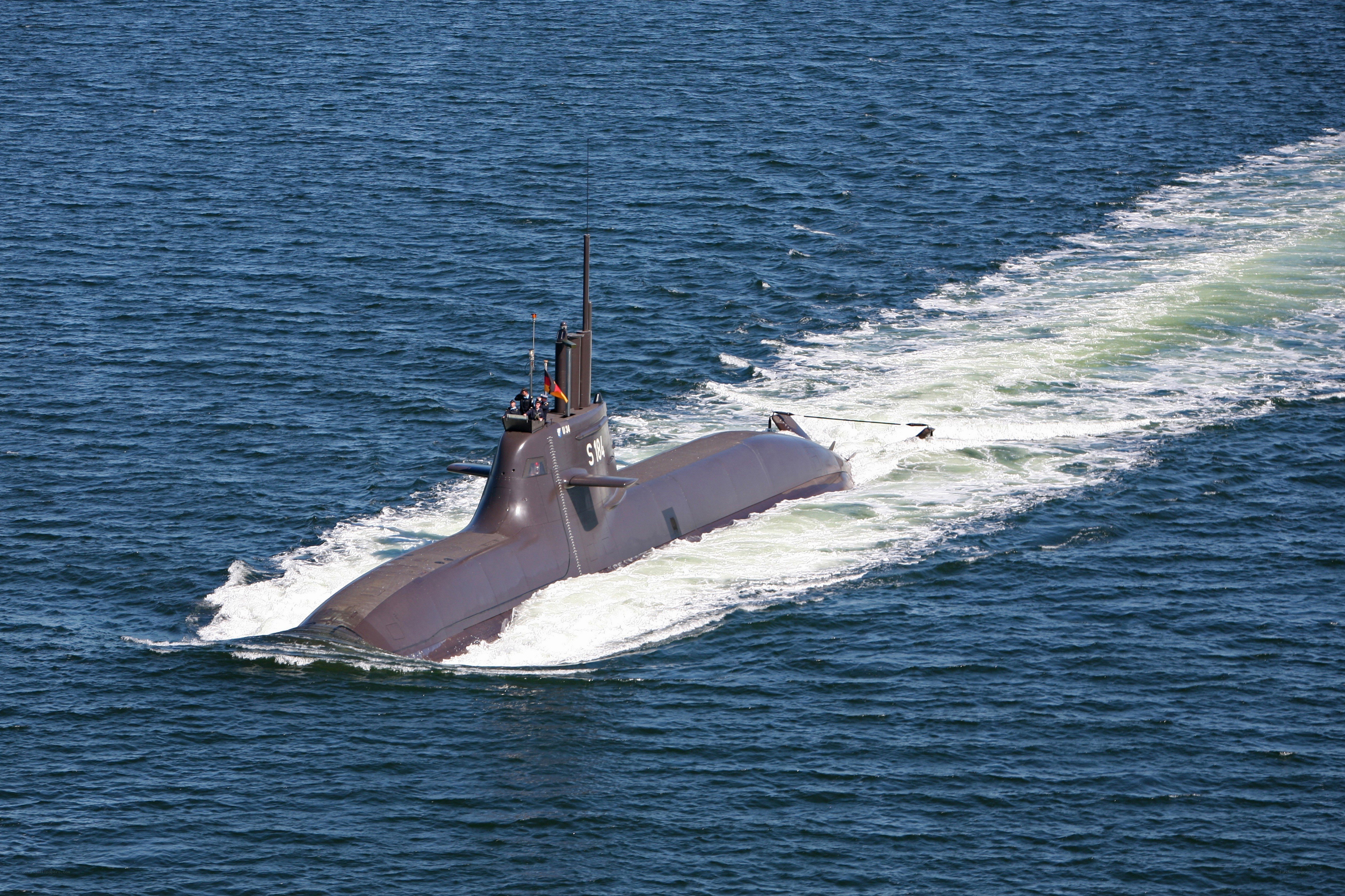 Submarine on the surface