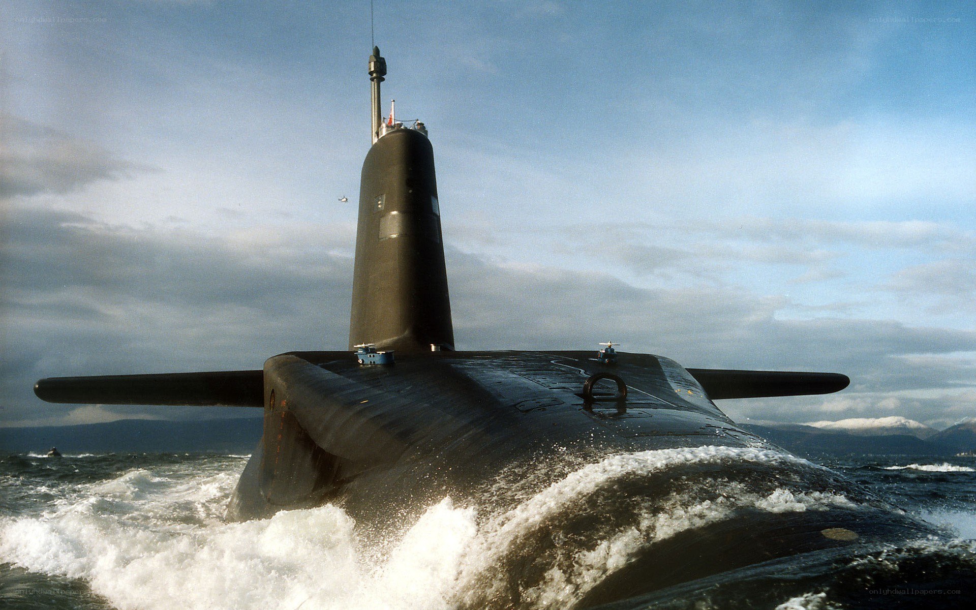 Submarine on the surface