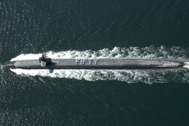 Submarine on the surface