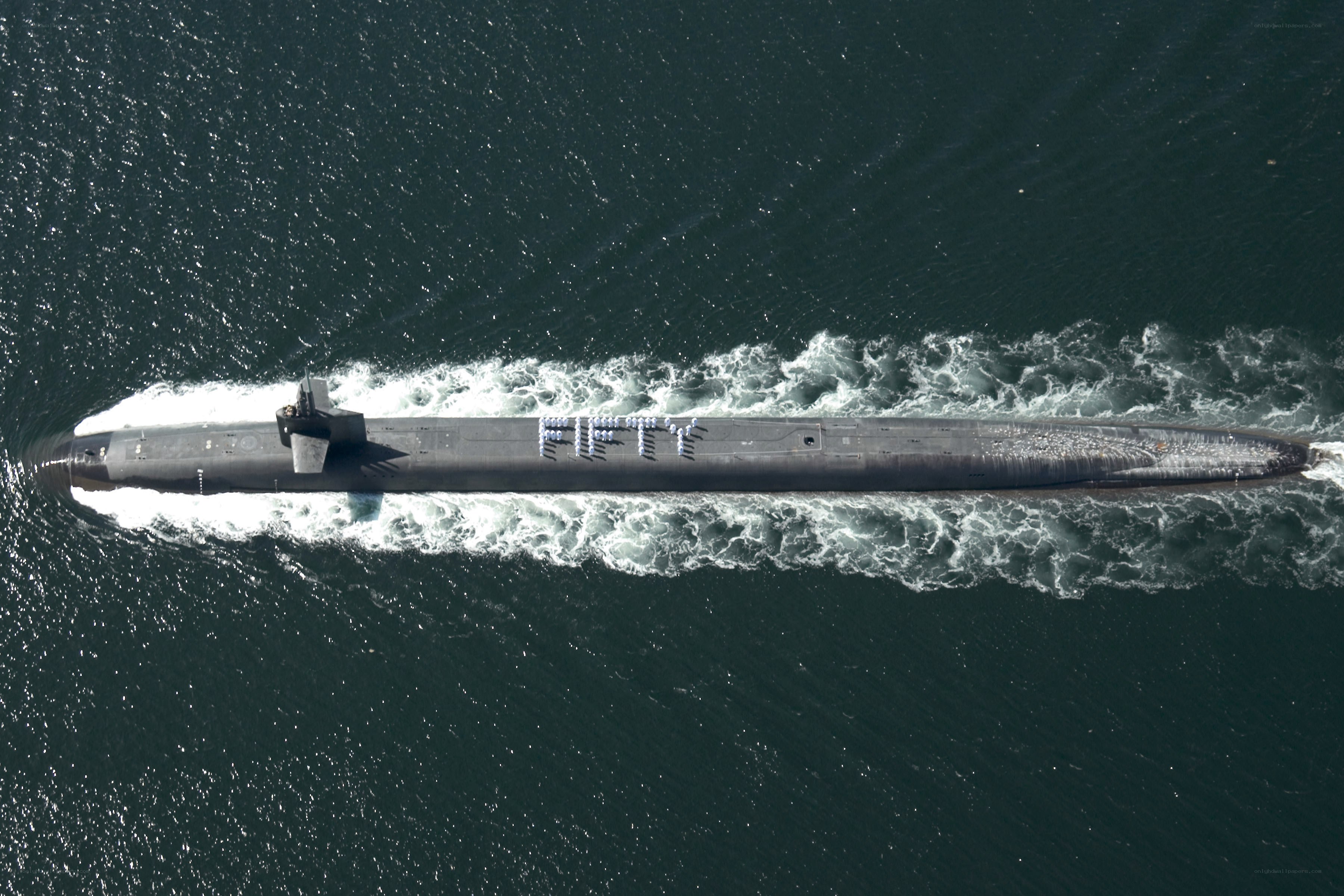 Submarine on the surface