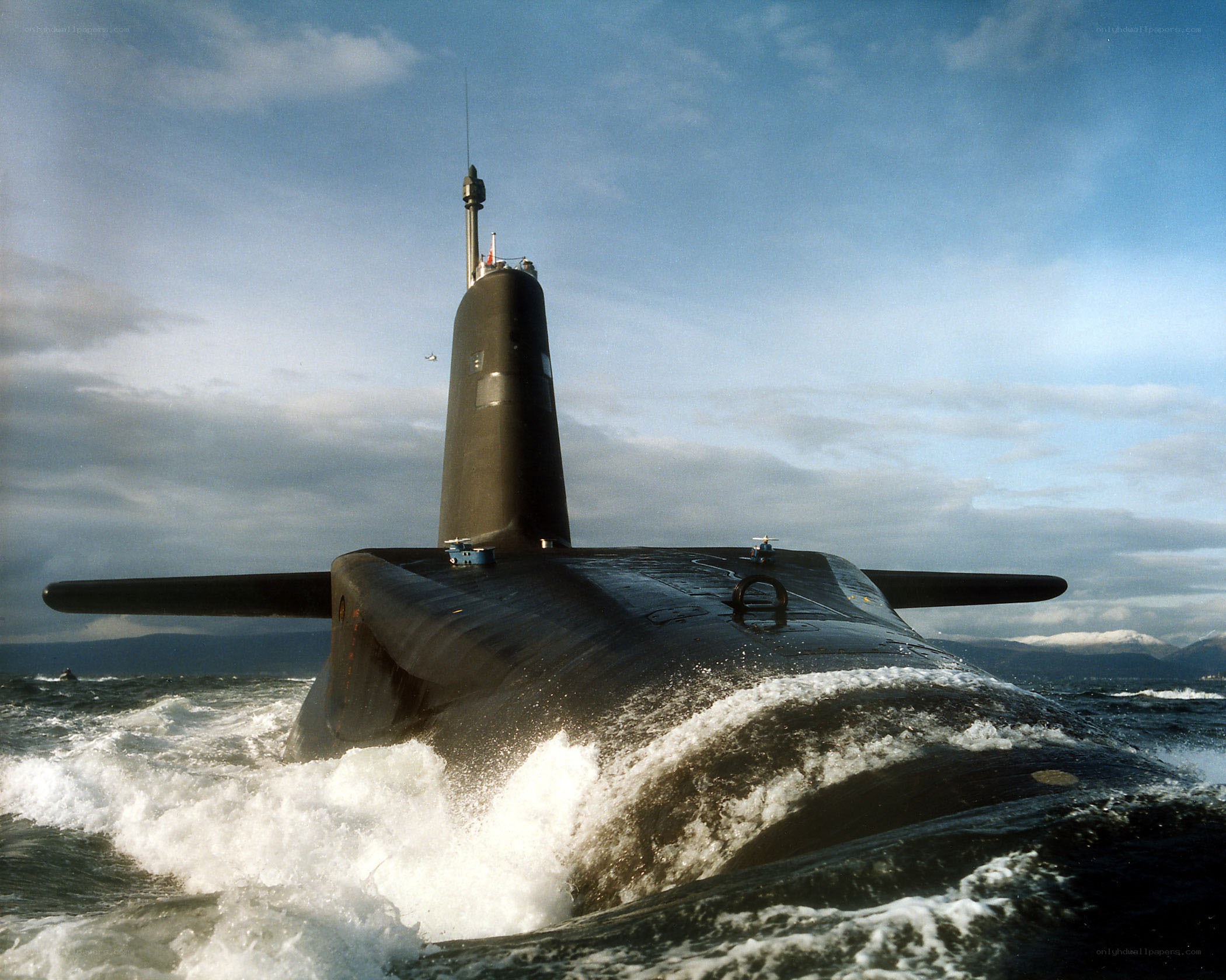 Submarine on the surface