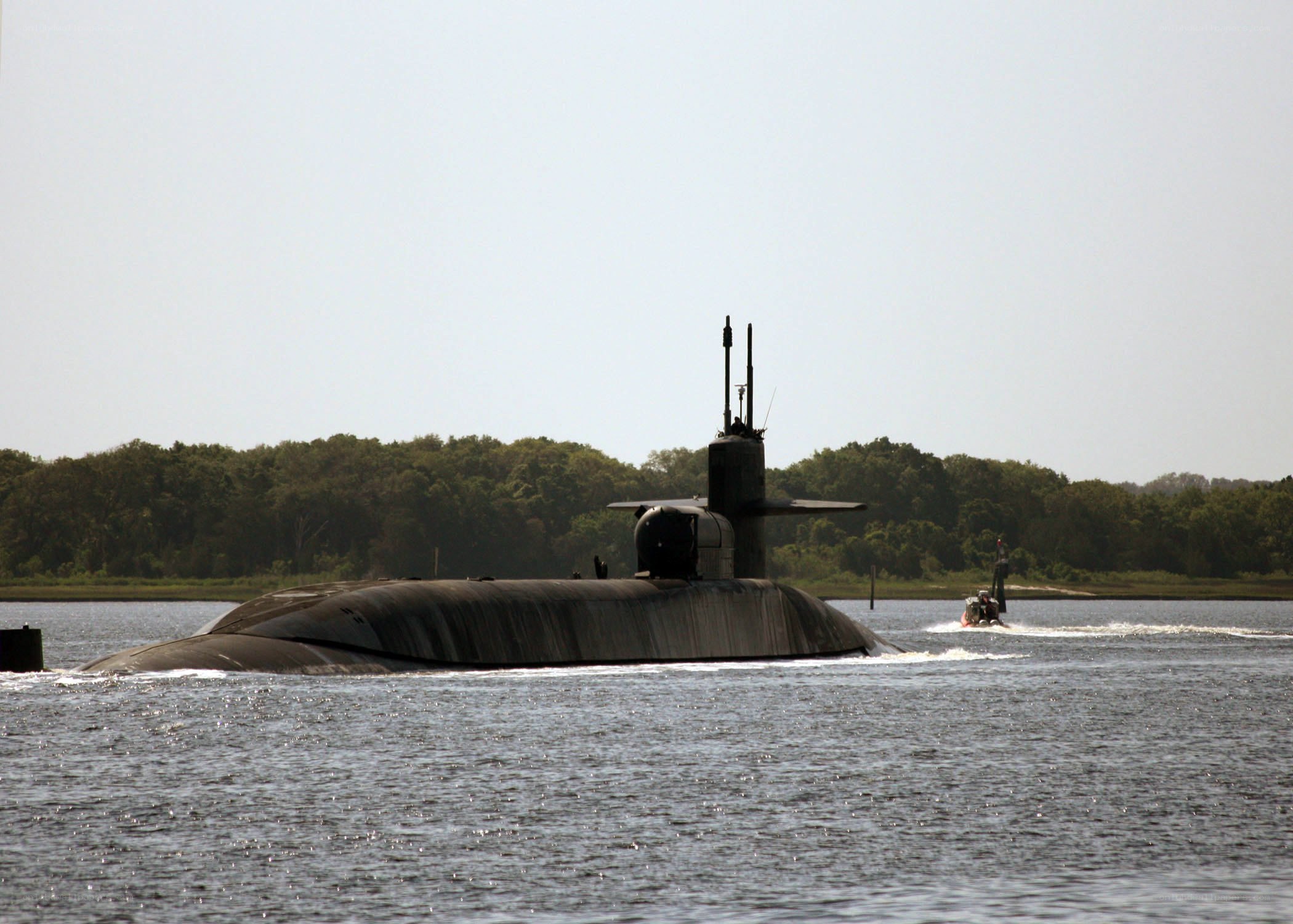 Submarine on the water