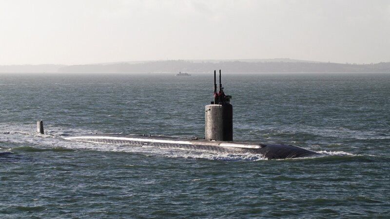 Submarine on the Water — Gray, Calm, Afternoon