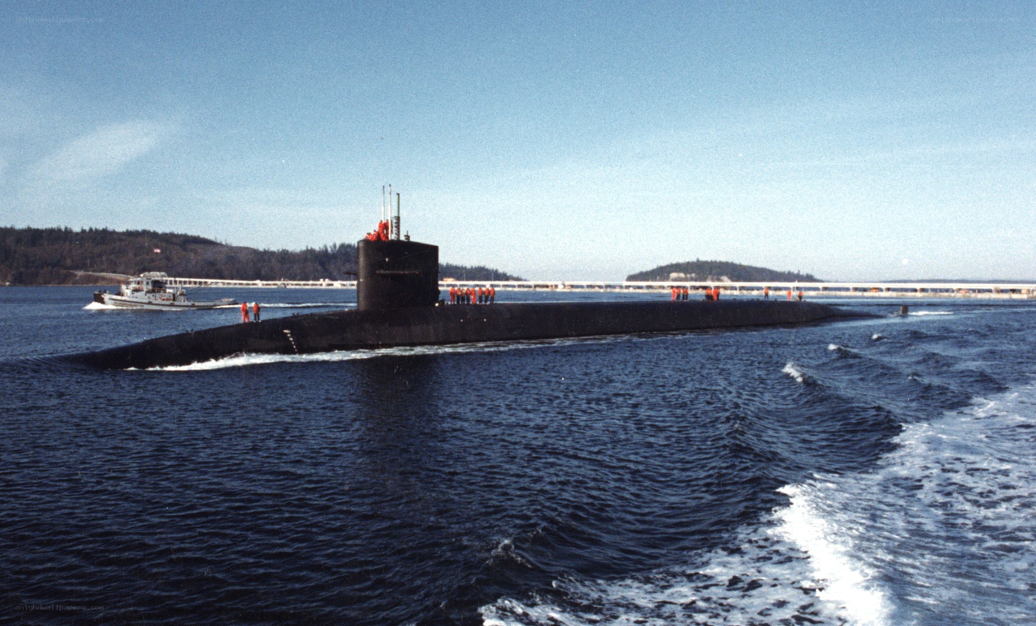 Submarine on the water