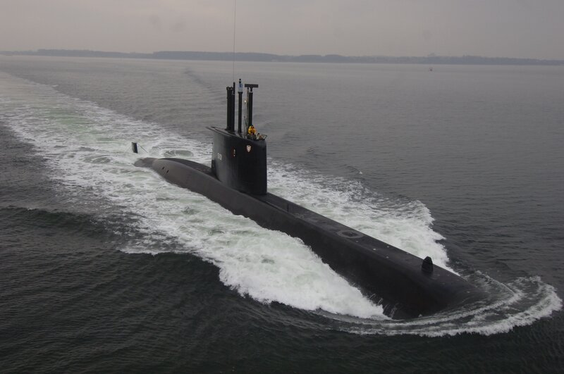 Submarine on Water — Black, Overcast