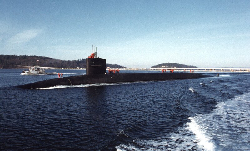 Submarine on Water — Blue, Calm