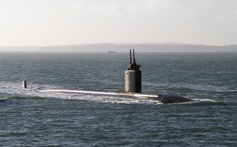 Submarine on Water — Gray, Calm, Afternoon, Photograph, Ship, Sea