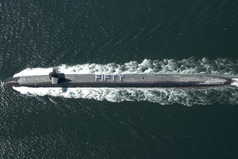 Submarine on Water — Gray, Calm