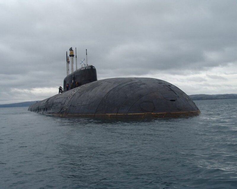 Submarine on Water — Gray, Overcast, Photograph