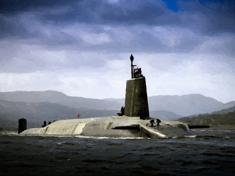 Submarine on Water — Gray