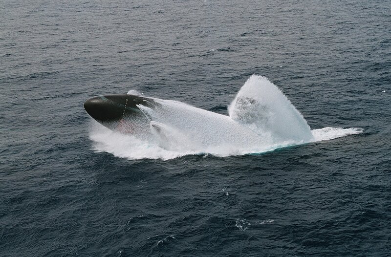 Submarine Surfacing — Blue