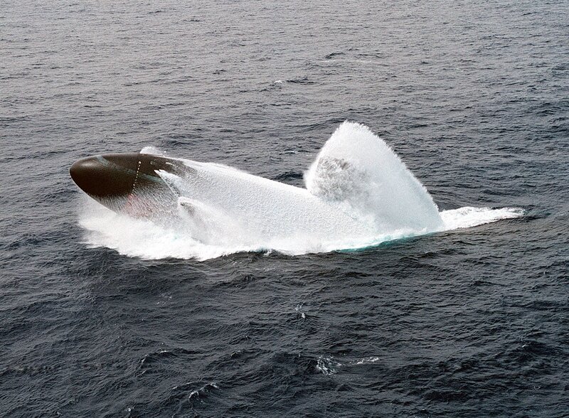 Submarine Surfacing — Gray