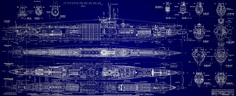 Submarine technical blueprint