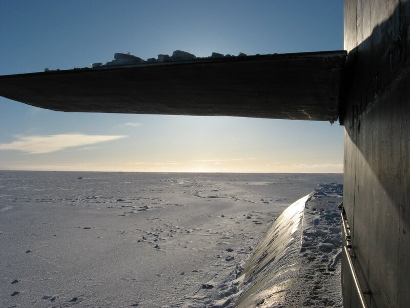 Submarine under Ice — White, Cold