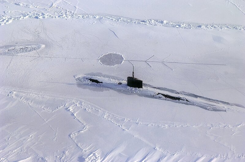 Submarine under Ice — White