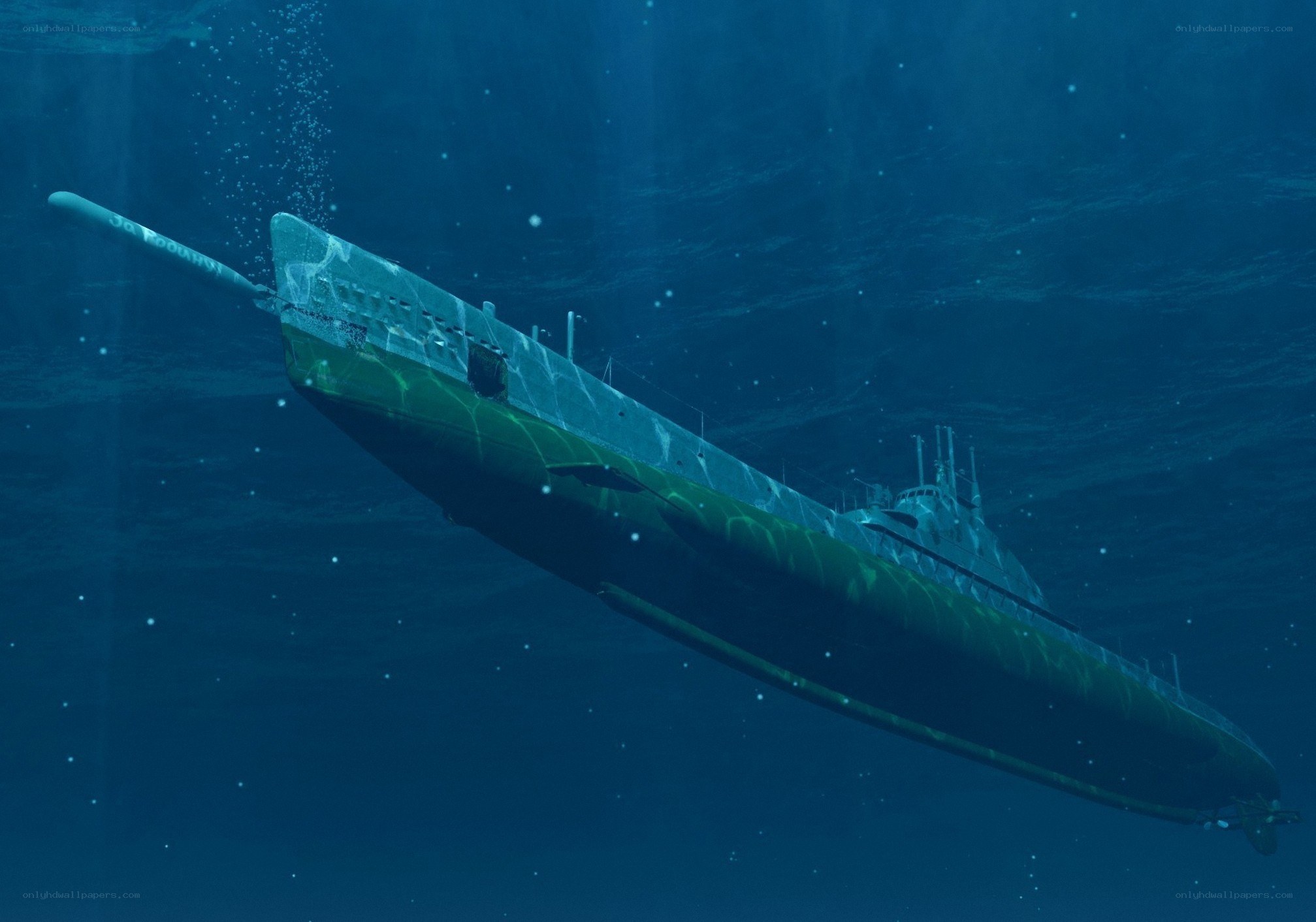 Submarine underwater scene