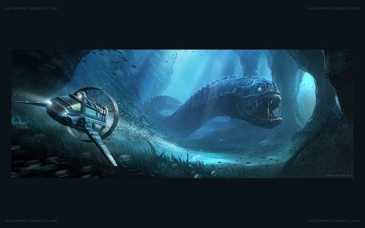 Submarine vs sea monster