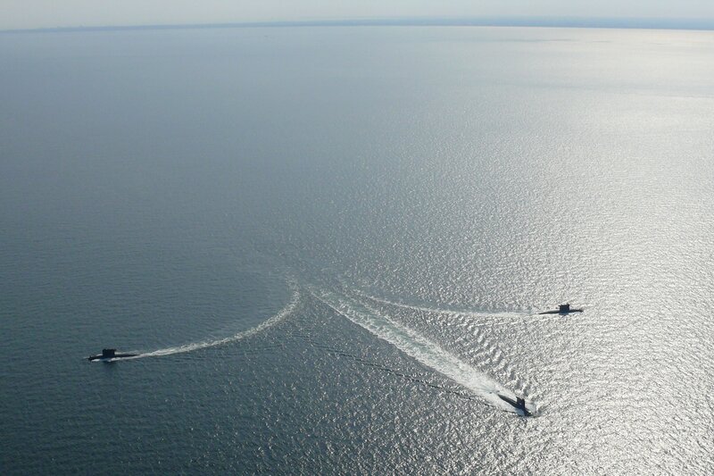 Submarines at sea