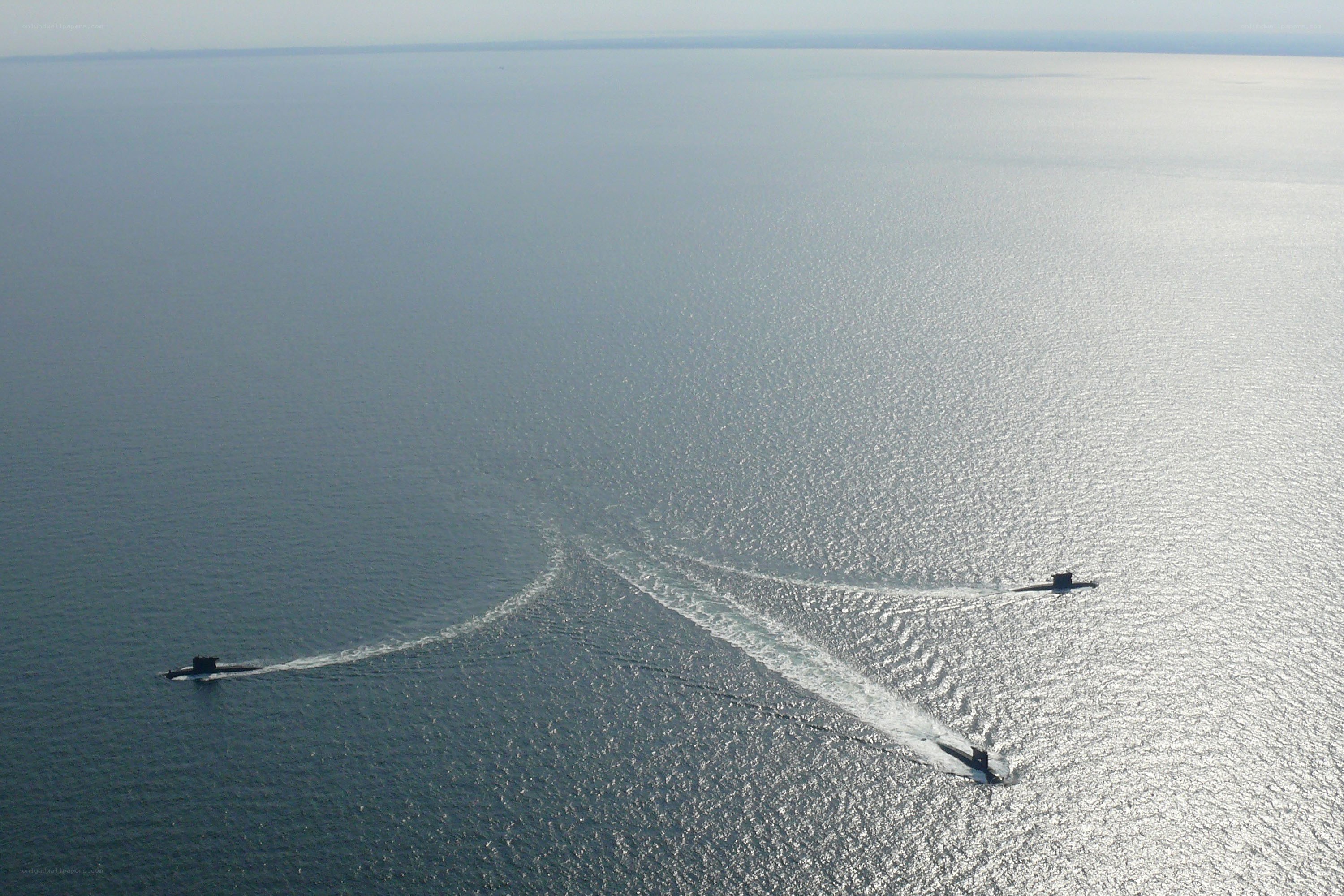 Submarines at sea