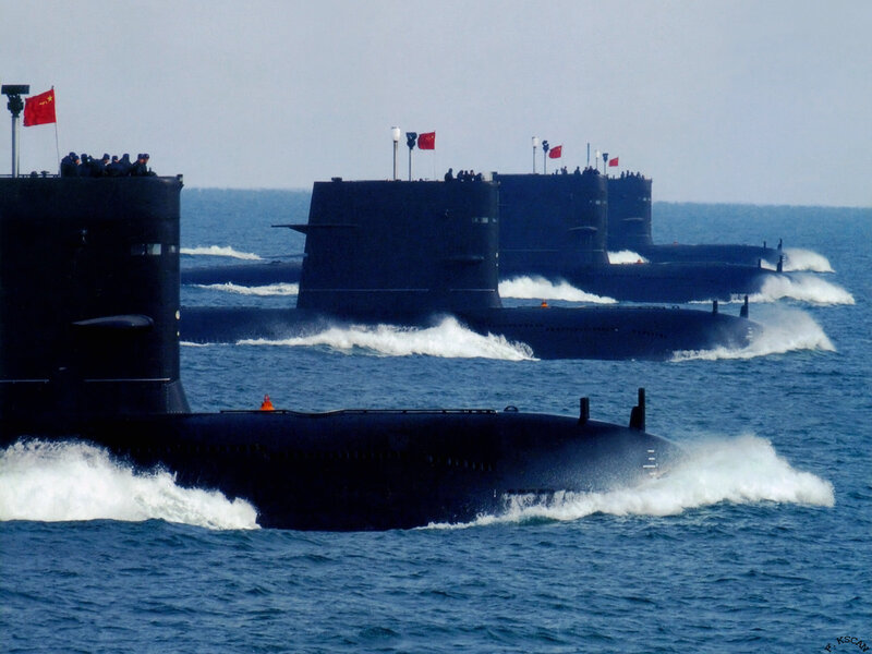 Submarines at sea