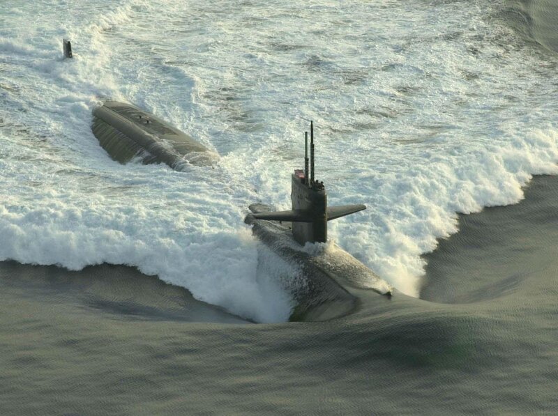 Submarines in Ocean — Gray