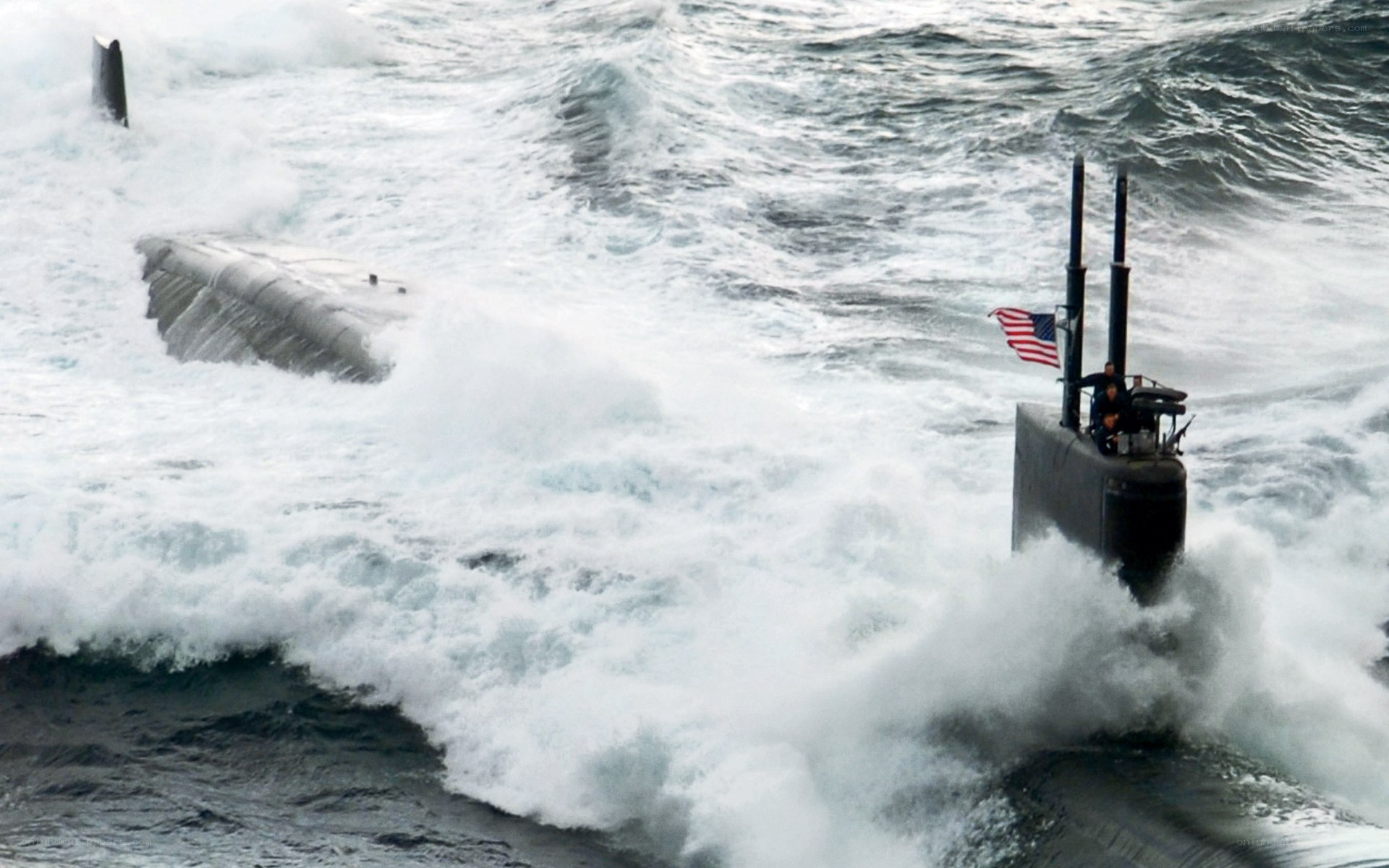 Submarines in rough seas