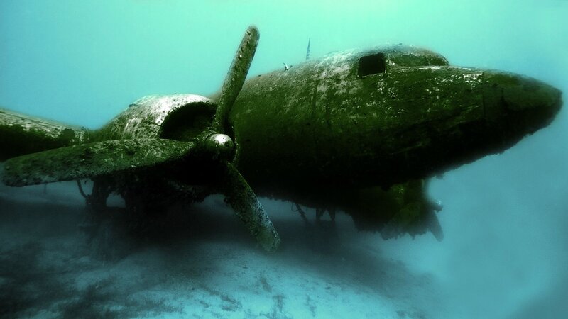 Submerged Airplane Wreck — Green