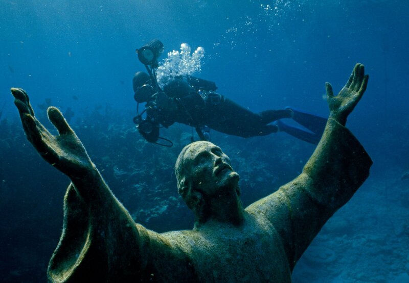 Submerged Christ Statue