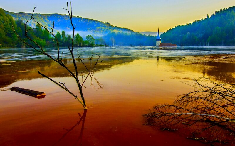 Submerged Church Steeple