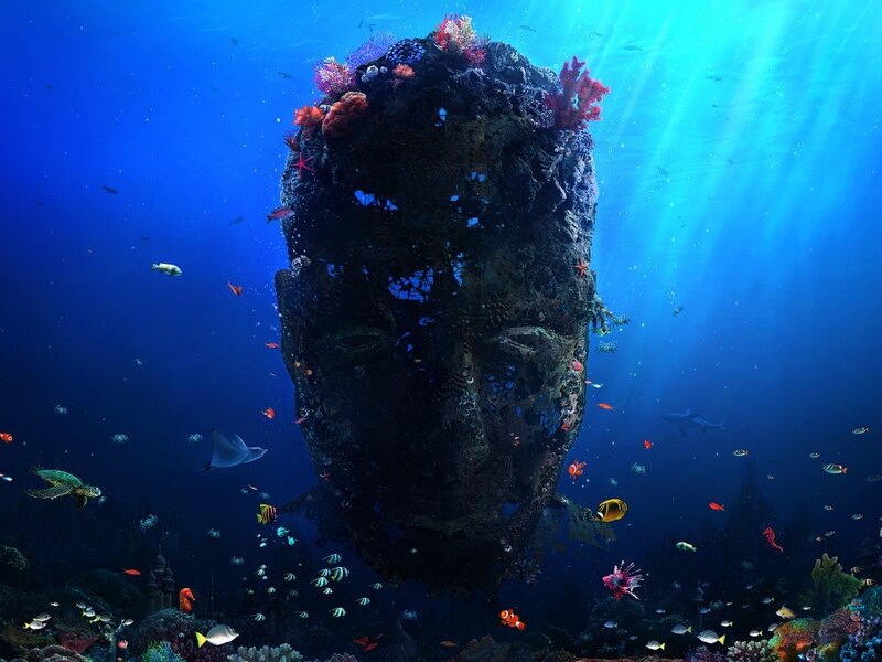 Submerged Head Sculpture