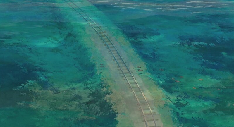 submerged railway track