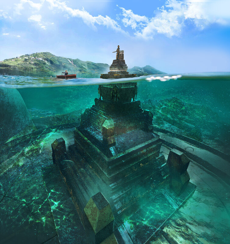 Submerged Statue in Water