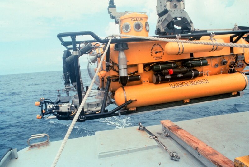 Submersible on ship deck