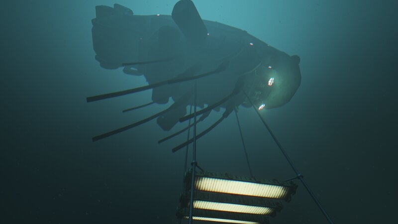 Submersible Vehicle Underwater — Blue