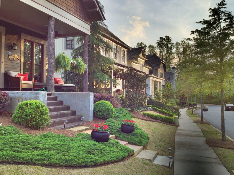 Suburban home with front porch