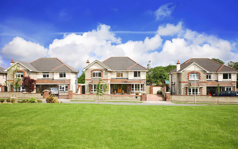 Suburban houses on a sunny day