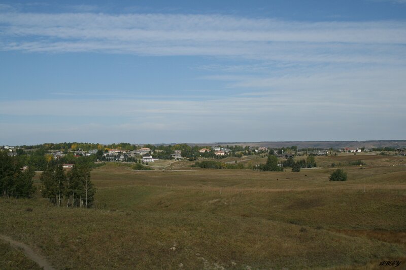 Suburban Houses on Hills — Blue