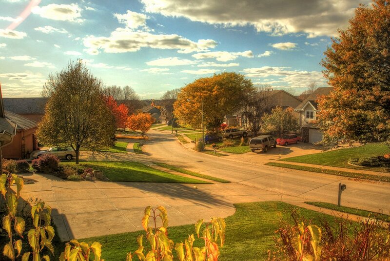 Suburban Street in Autumn
