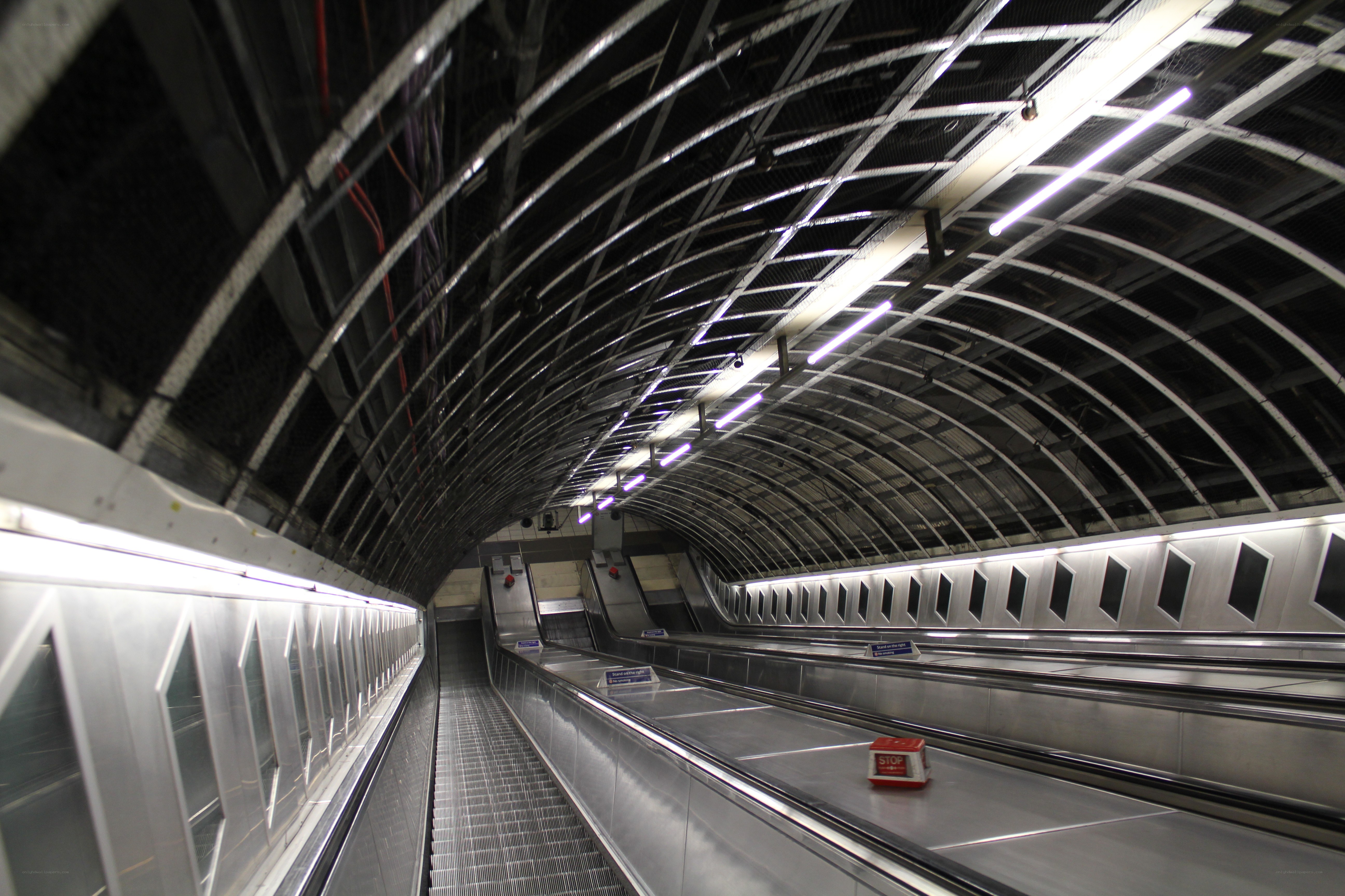 Subway escalator tunnel