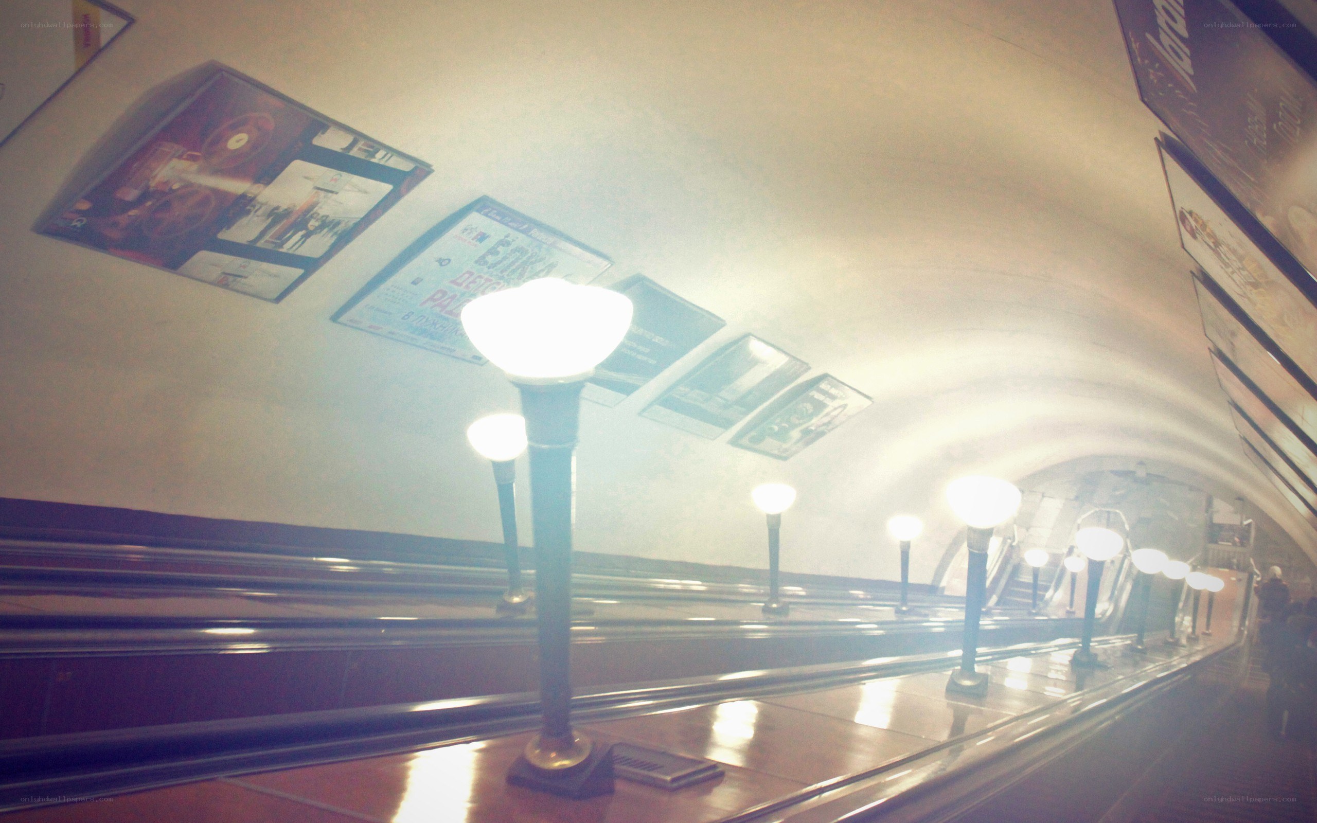 Subway escalator tunnel