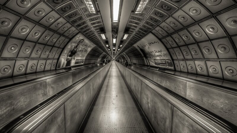 Subway Escalator Tunnel — Black