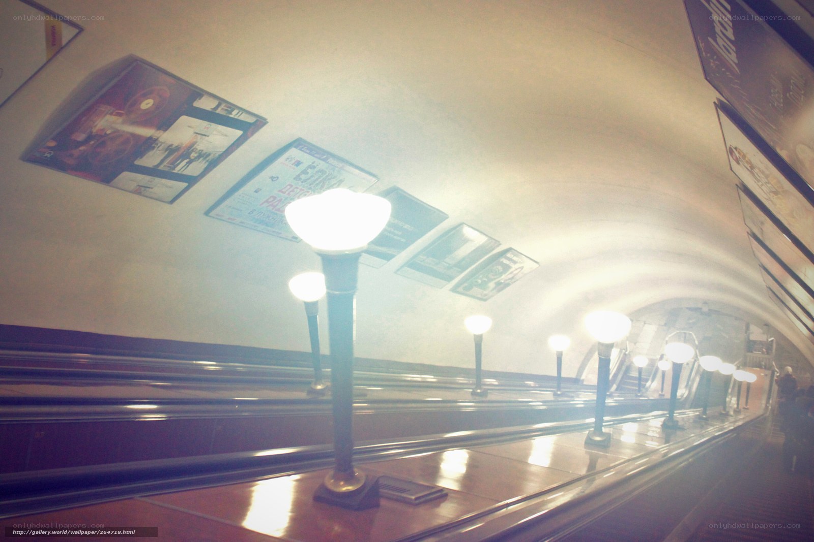 Subway escalator tunnel
